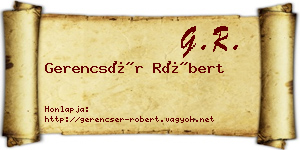 Gerencsér Róbert névjegykártya